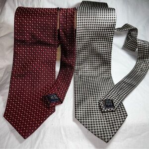 Classic Red and Gray VALERIO GARATI Patterned Ties. 4 ins wideHandmade pure SILK
